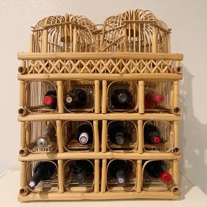 rattan wine rack